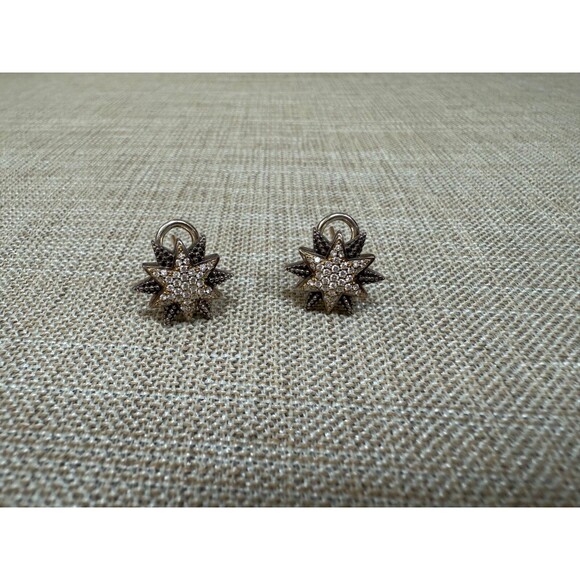 Lagos Two-Tone North Star Diamond Earrings - 18K and Sterling Silver - Picture 2 of 8